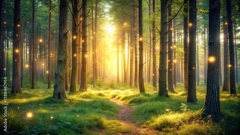 Fototapeta premium Soothing Light in the Forest, landscape, outdoor, landscape, outdoor, water, wilderness, serene, peaceful, misty