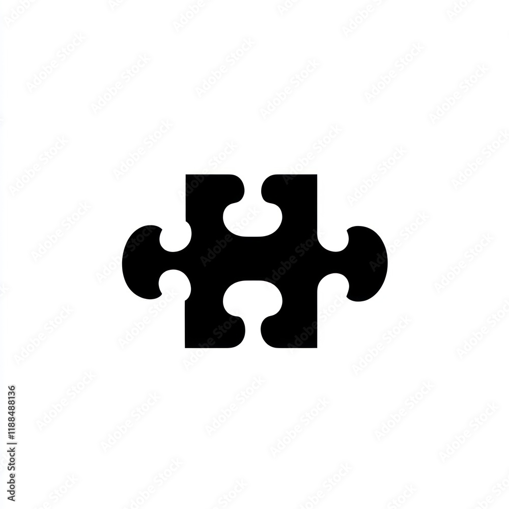 A Black Puzzle Piece Represents Connection And Teamwork A Black Puzzle Piece Represents Connection And Teamwork