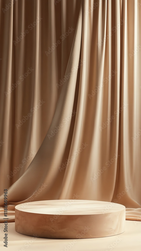 Mocha-Themed Round Podium with Elegant Curtain Backdrop
Mocha-Themed Round Podium with Elegant Curtain Backdrop