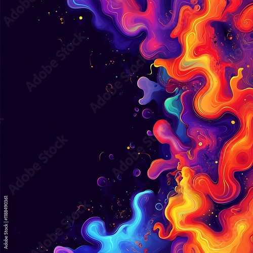 Abstract colorful liquid splash art background photo