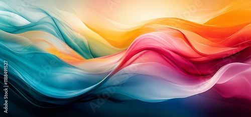 Abstract colorful flowing waves.