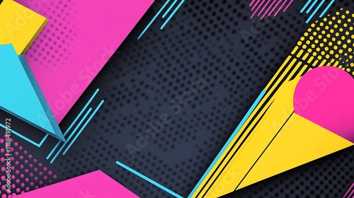 Wallpaper Mural Abstract geometric shapes, vibrant colors, trendy design Torontodigital.ca