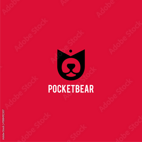 pay bear logo design simple pocket