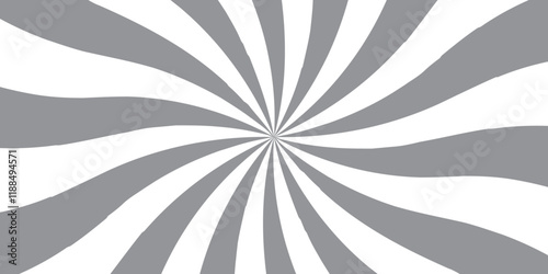Abstract Swirling Optical Illusion. Monochrome Hypnotic Spiral Design. background with rays retro starburst. Spiral radial striped backdrop design. Sunburst background radial lines design