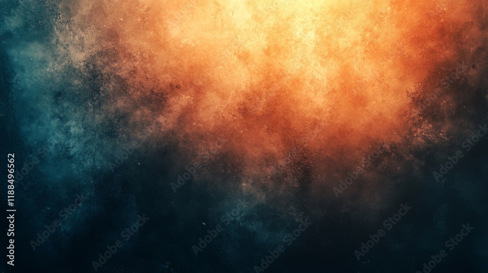 Obraz premium Abstract texture background with a blend of warm orange and cool blue tones creating a dynamic and dramatic effect