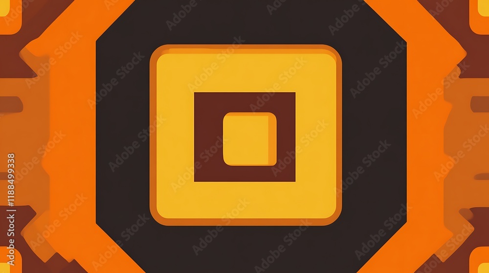 Abstract Orange Brown Geometric Square Design