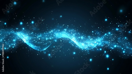 Abstract light waves, dark background, digital art, graphic design, wallpaper, possible use for website photo