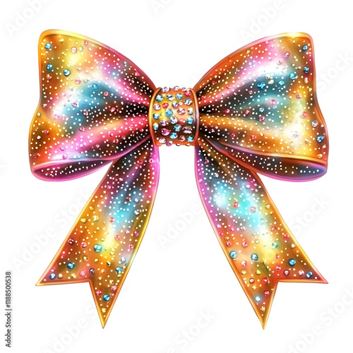 Rhinestone Bow Clipart Vector Illustration