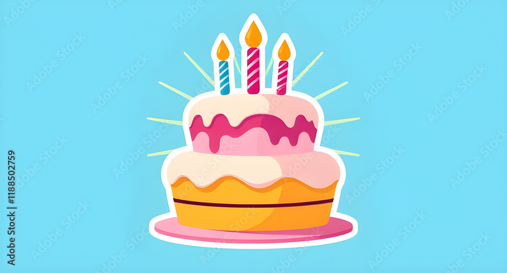 birthday cake with candles illustration birthday cake with candles illustration