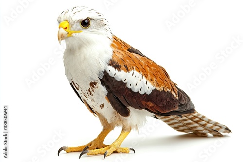 White and Rufous Hawk Isolated on White Background photo