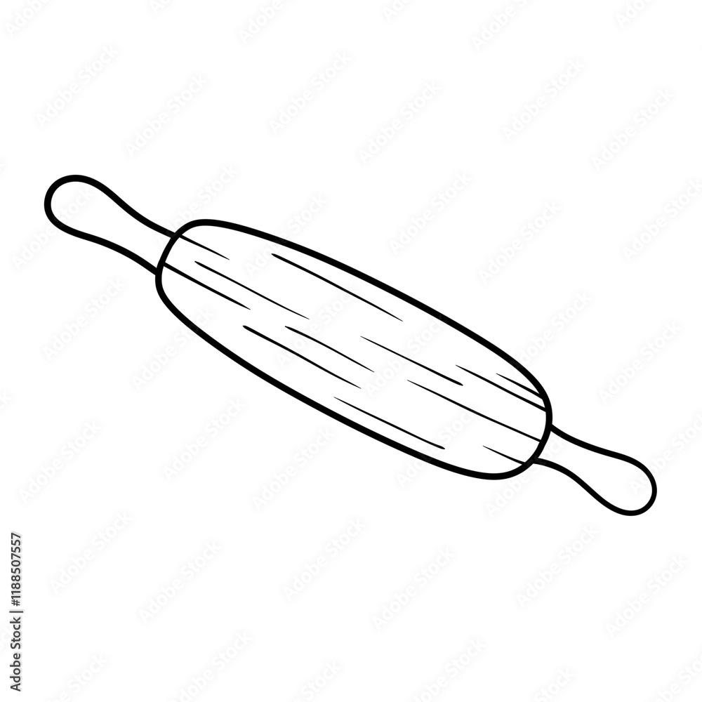 Fototapeta premium Cute Hand-Drawn Rolling Pin Illustration