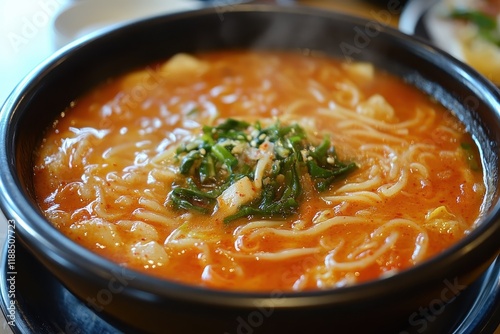 Jjampong is a dish from Korea photo