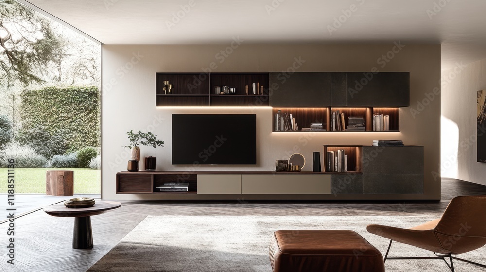 Contemporary Living Room with Modern Furniture and Natural Light Contemporary Living Room with Modern Furniture and Natural Light