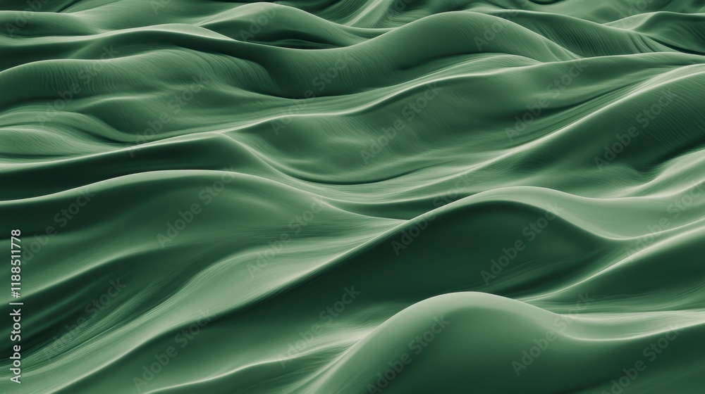 Obraz premium Abstract Green Waves: A Stunning Landscape Design