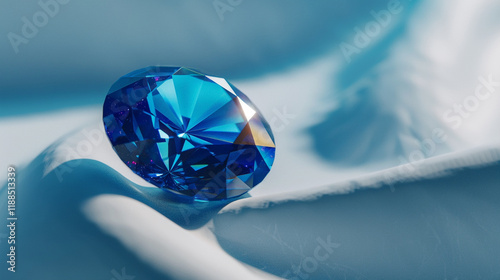 blue spinel gemstone in an oval