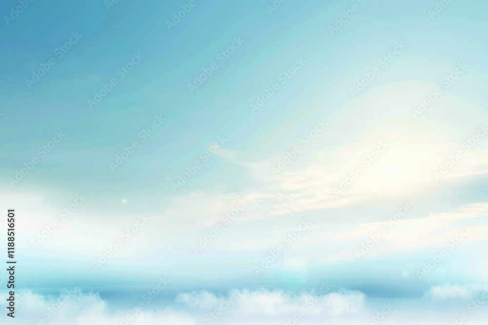 Obraz premium Blurred background in blue color soft white colors simple minimalistic picture of illustration