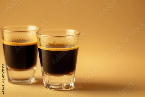 Keto bulletproof coffee in cups Focused shot room for text photo