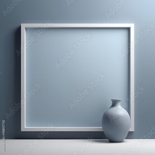 Minimalist vase display in gallery frame modern interior art contemporary close-up aesthetic appeal