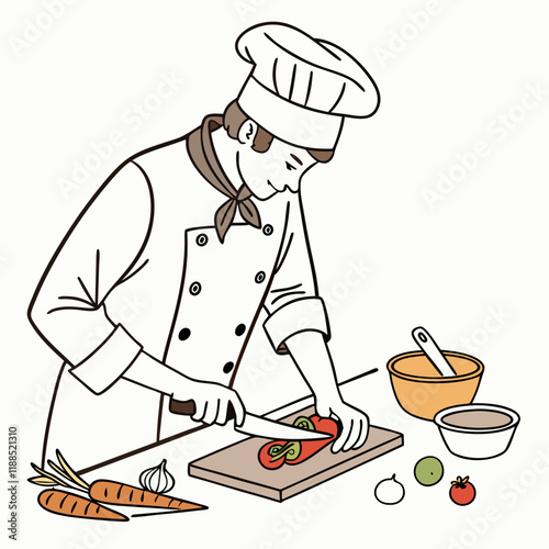 Chef Chopping Vegetables