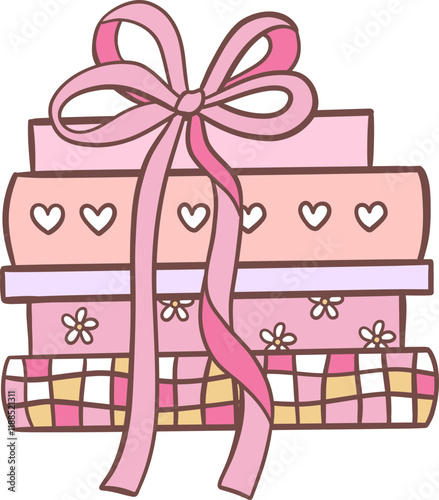 Valentine Bookish Clipart  Groovy Bookish Doodle Design for Love and Book