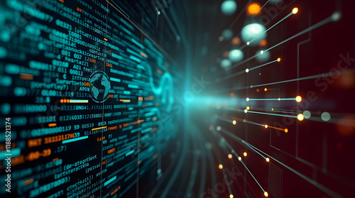 Abstract digital AI futuristic art