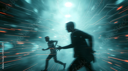 Abstract digital AI futuristic art