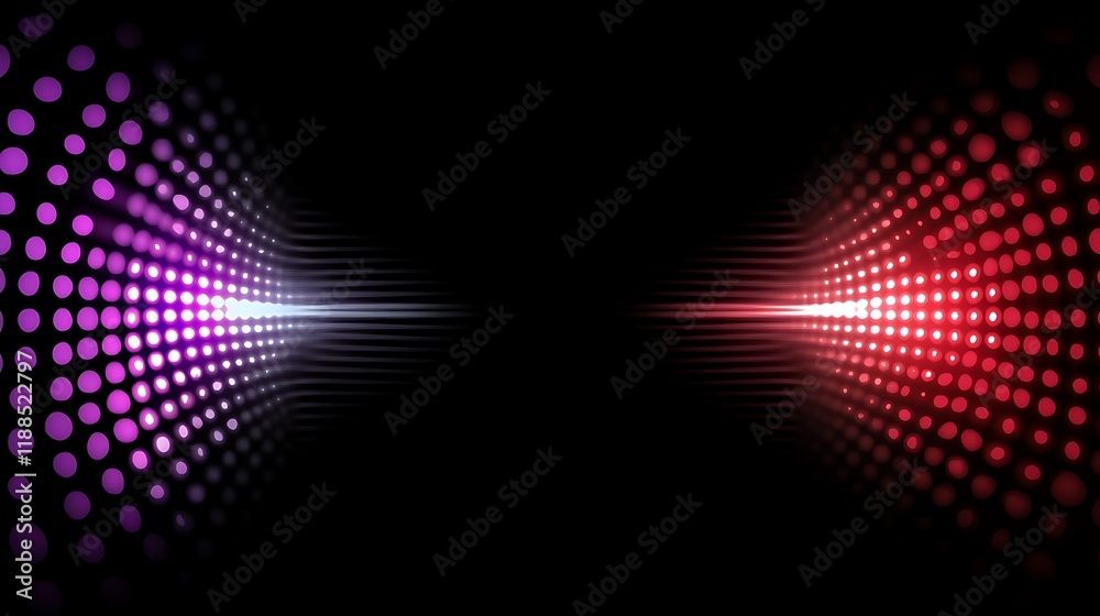 Fototapeta premium Abstract vibrant lights, tunnel effect, technology background
