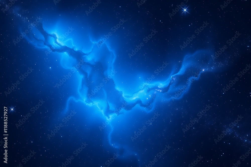 Deep space shining stars in night sky, constellation star field, galaxy abstract purple and blue space background with stars