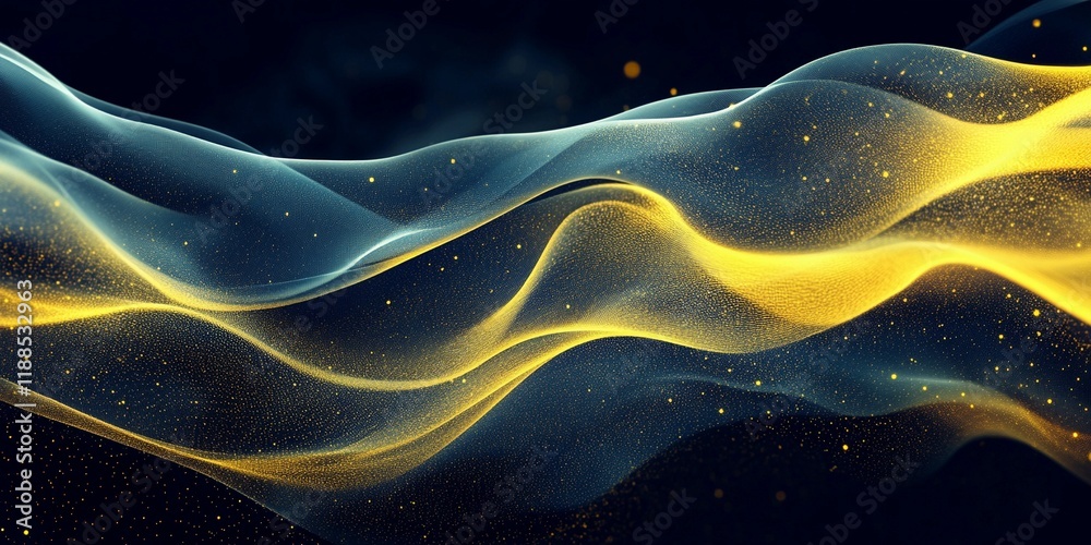 Obraz premium Grainy yellow and blue abstract texture with soft noise, perfect for modern backgrounds and digital design projects, book illustration style