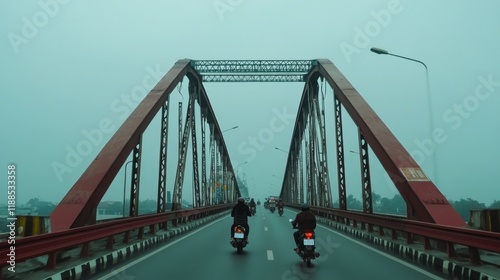 Iconic Ampera bridge Palembang Indonesia photo