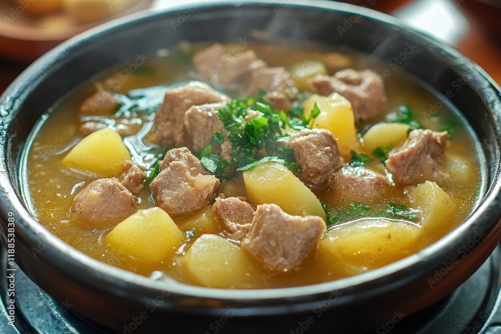 Korean restaurant serving potato pork soup gamjatang Korean restaurant serving potato pork soup gamjatang
