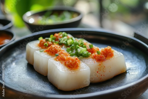 Korean rice cake snacks Tteok and Garaetteok photo