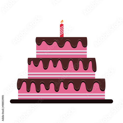 Happy birthday cake flat co...