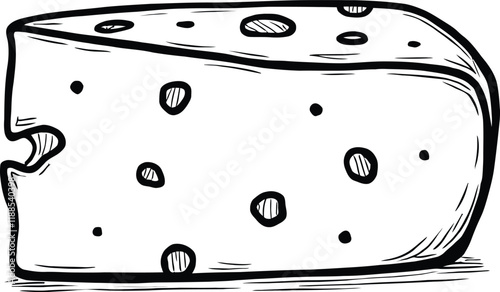 Cheese Slice Icon on Checkerboard Transparent Background