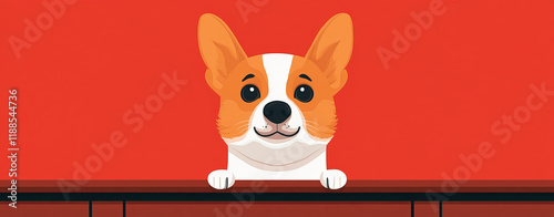 Cute dog on talent show stage performing with enthusiasm and charm