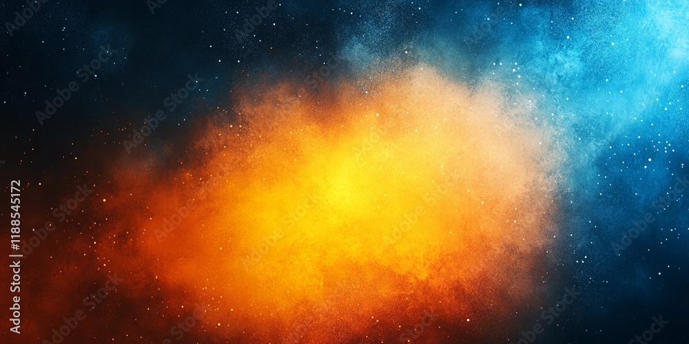 Fototapeta premium Grainy yellow and blue abstract texture with soft noise, perfect for modern backgrounds and digital design projects, book illustration style