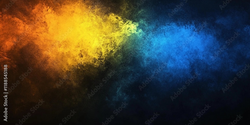 Fototapeta premium Grainy yellow and blue abstract texture with soft noise, perfect for modern backgrounds and digital design projects, book illustration style