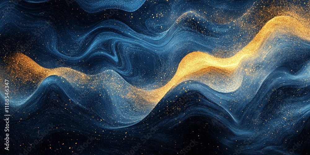 Obraz premium Grainy yellow and blue abstract texture with soft noise, perfect for modern backgrounds and digital design projects, book illustration style