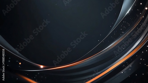 Abstract design, flowing lines, dark background, digital art, for screen savers photo