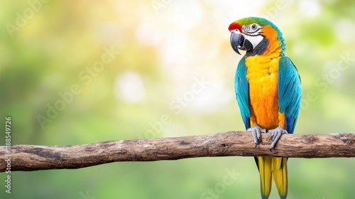 A colorful parrot sitting on a tree branch