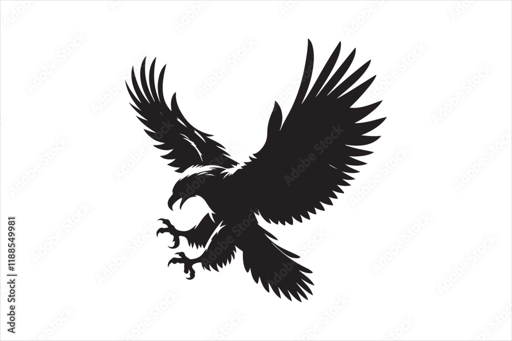 Obraz premium Flying Eagle bird Silhouette 