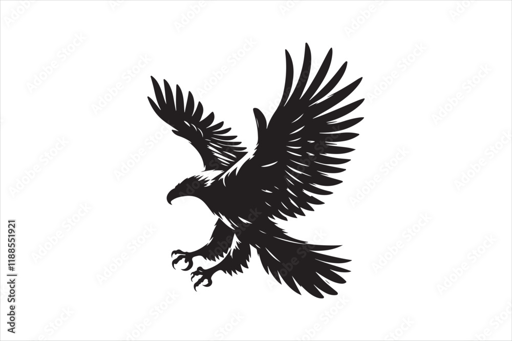 Fototapeta premium Flying Eagle bird Silhouette 