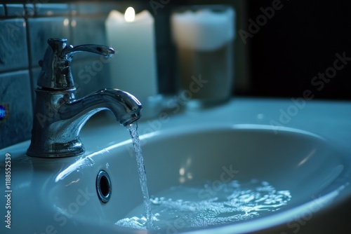 Plumber repairing residential bathroom sink to fix leak and restore functionality in a modern home