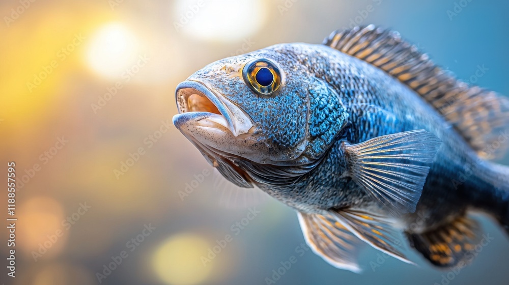 Fototapeta premium A close up of a fish with its mouth open