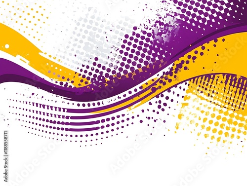 Abstract Background with Purple and Yellow Waves photo