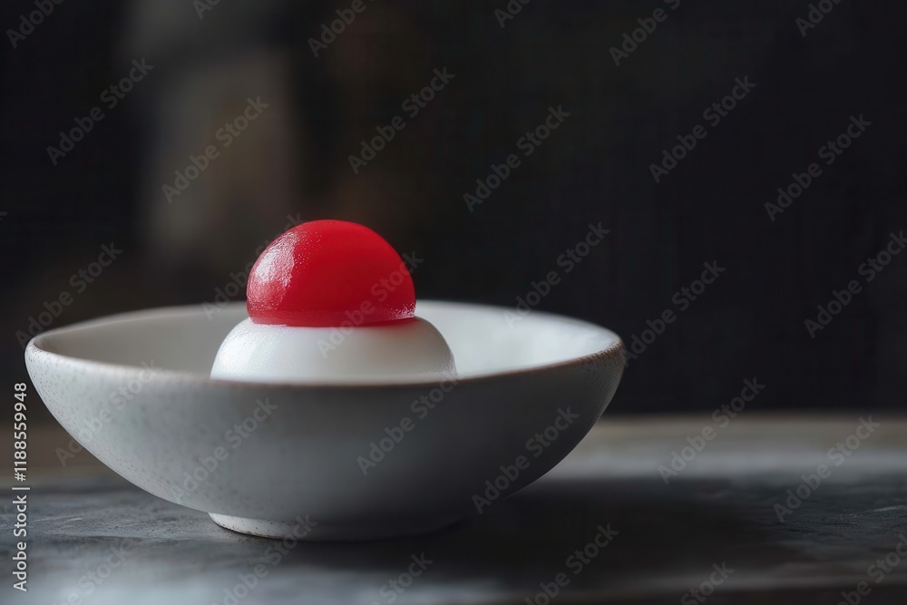 small red and white rice balls small red and white rice balls