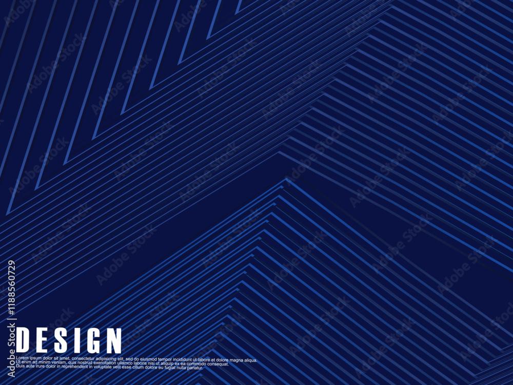 Naklejka premium Dark blue background. Modern lines abstract presentation background. Luxury paper cut background. Abstract decoration, gold pattern, halftone gradient, 3d vector illustration.