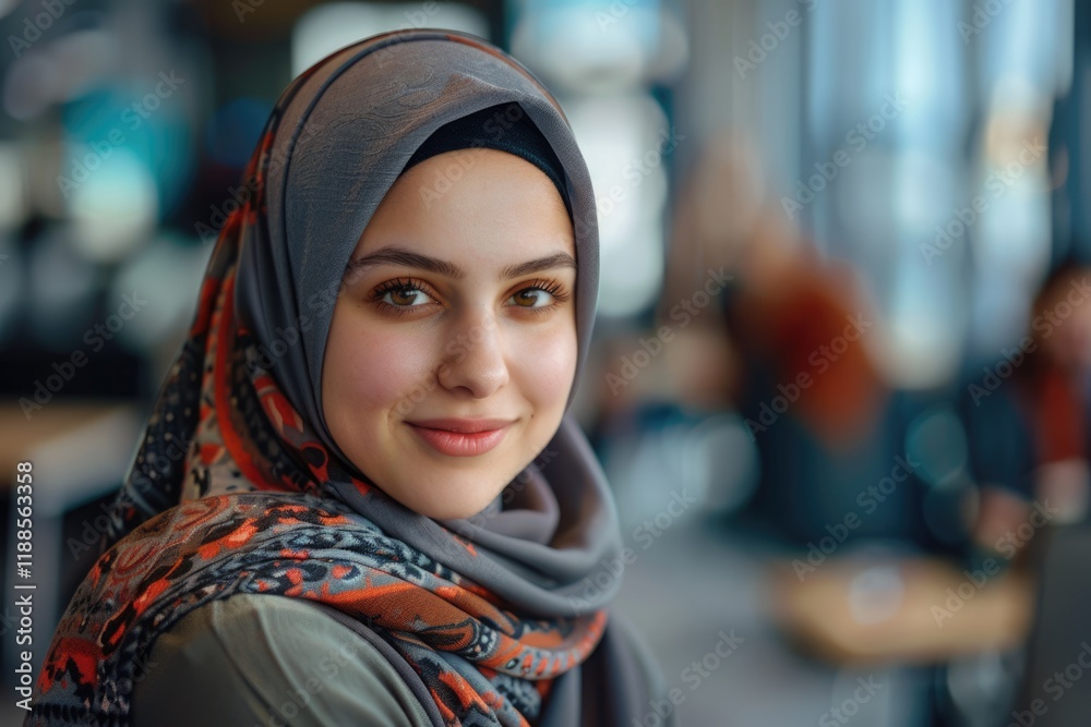 Portrait of smiling businesswoman in hijab Portrait of smiling businesswoman in hijab