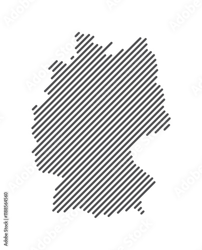 Germany - Map of the country formed by lines. Vector Illustration.
