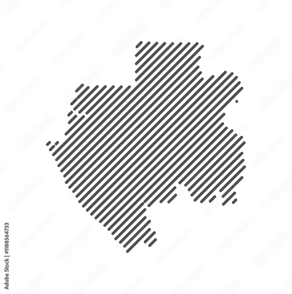 Gabon - Map of the country formed by lines. Vector Illustration.